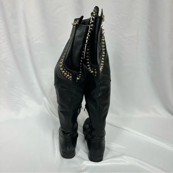 Host Pick  💫 Betsey Johnson Knee High Black Leather Boots in Size 8.5 - Picture 4 of 10